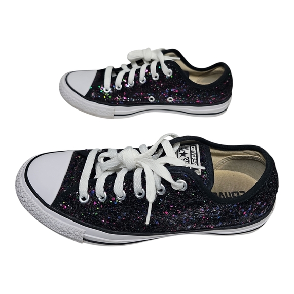 Converse Chuck Taylor All-star low black with multicolor glitter sequins. - Picture 5 of 8